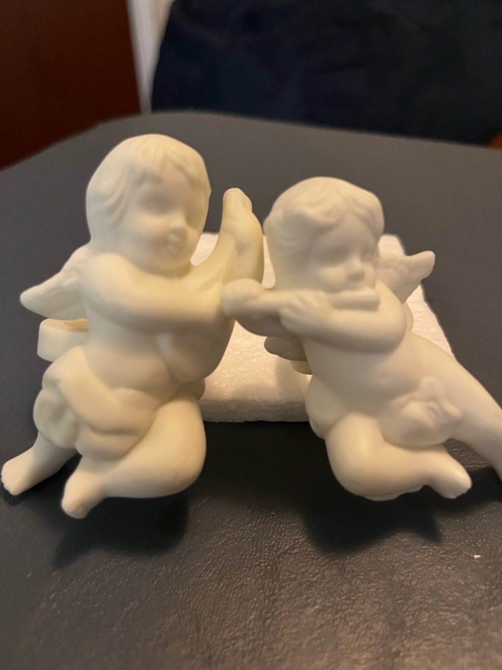 PartyLite White Cherub Candle Followers Pair